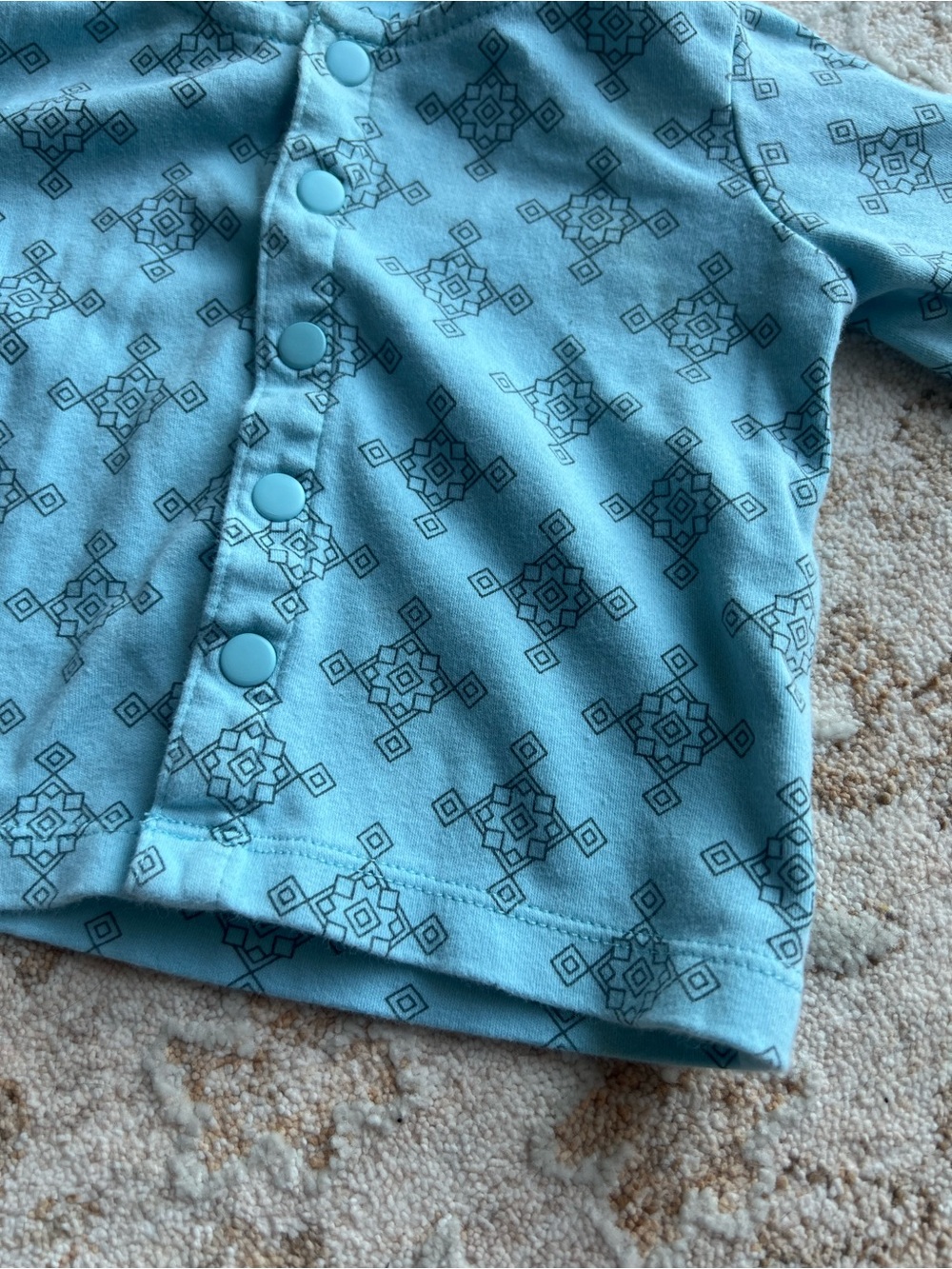 Geometric Shape Tea Collection Button Up Infant Hoodie - Picture 3 of 5